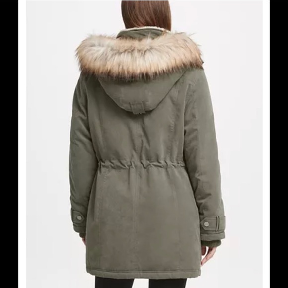 NWT,DKNY Faux-Fur-Trim Hooded Anorak, - Picture 5 of 16